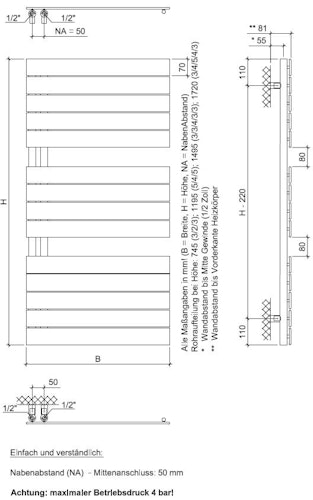Ximax Badheizkörper P2-OPEN - weiß