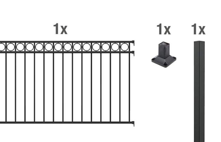 Alberts® Zaun Anbauset Circle zum Aufschrauben 2 m