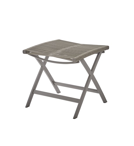 Diamond Garden Fußhocker VALENCIA, Edelstahl Dunkelgrau / Rope Grau