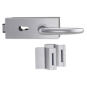 Vorschaubild Griffwerk PURISTO S -Edelstahl matt Ganzglastürbeschlagset -3-teiliger Bandsatz -mit Griff DESM ULMER GRIFF -EM -PZ