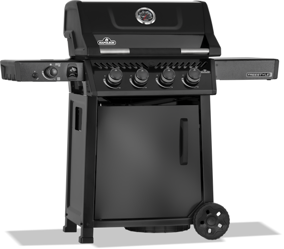 Napoleon Freestyle PRO 425, 4 Hauptbrenner, SIZZLE ZONE Seitenbrenner und Tür, Schwarz