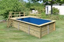 Karibu Rechteck Pool Gr. 3 - 350 x 530 cm - kesseldruckimprägniert Sparset mit Filteranlage 