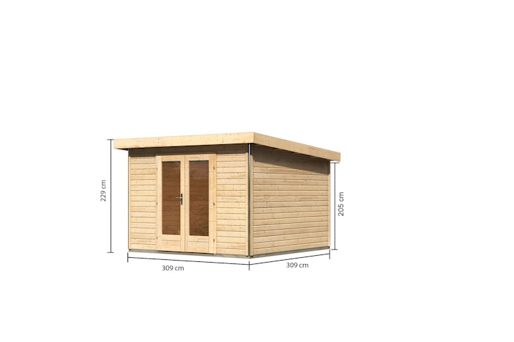Karibu Premium Gartenhaus Radeburg 1 - 40 mm (Homeoffice-Gartenhaus)