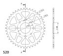Vorschaubild Supersprox Alu-Kettenrad 520 44Z (Orange)