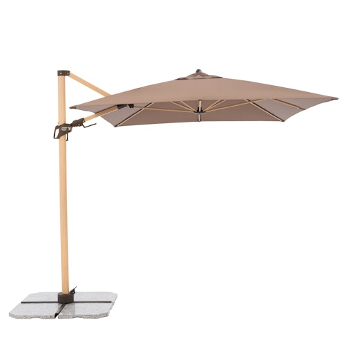 doppler Pendelschirm ALU WOOD 300 x 220, Aluminium Esche-Optik / 100 % Polyester 180 g/m²