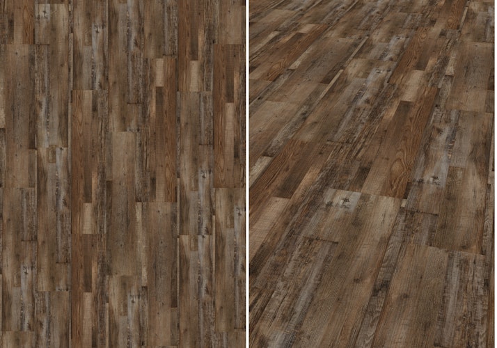 Handmuster KWG Antigua Novel Altkiefer mocca Designvinyl Fertigfußboden 123,5x30,5 cm