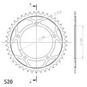 Vorschaubild Supersprox Alu-Kettenrad 520 43Z (Schwarz)
