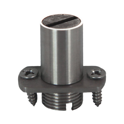 Griffwerk Türschnäpper für 2-flg. Anlagen eckig, verstellbar -Edelstahl matt-Optik