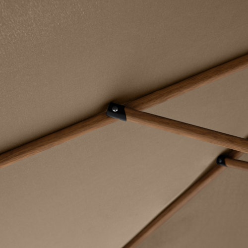 doppler Mittelmastschirm LIFE Woodstyle 305 Lift, Aluminium Holzoptik / 100 % Polyester 180 g/m² 