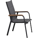 Vorschaubild Siena Garden Stapelsessel TESORO padded, Aluminium Anthrazit / Kunststoffgewebe Royal Grey - Abverkauf
