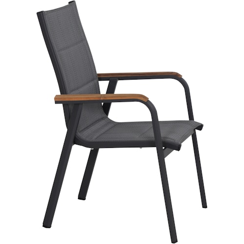 Siena Garden Stapelsessel TESORO padded, Aluminium Anthrazit / Kunststoffgewebe Royal Grey - Abverkauf