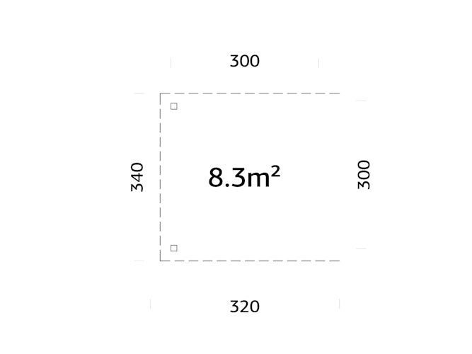 Palmako zusätzliches Dach für Connect Lenna 8,3 m² - mit zwei Pfosten 
