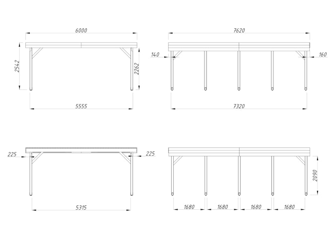 Palmako Carport Karl 40,6 m²