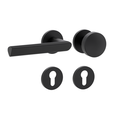 Griffwerk Wechselgarnitur VAYA 137 TRI fast2fix Fast2Fix GK3 Rosetten rund Knopf R2 Graphitschwarz L