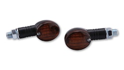 HIGHSIDER smart Micro-Flash Glühlampen Mini-Blinker Gehäuse Schwarz / Linse Rauchgrau (Paar), Vorn & Hinten