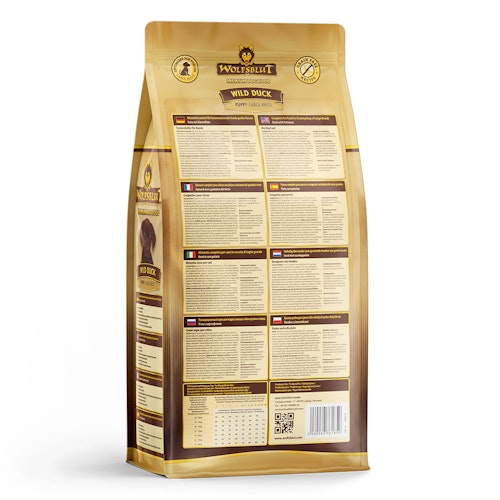 WOLFSBLUT Wild Duck Puppy Large Breed Ente mit Kartoffel Hundetrockenfutter