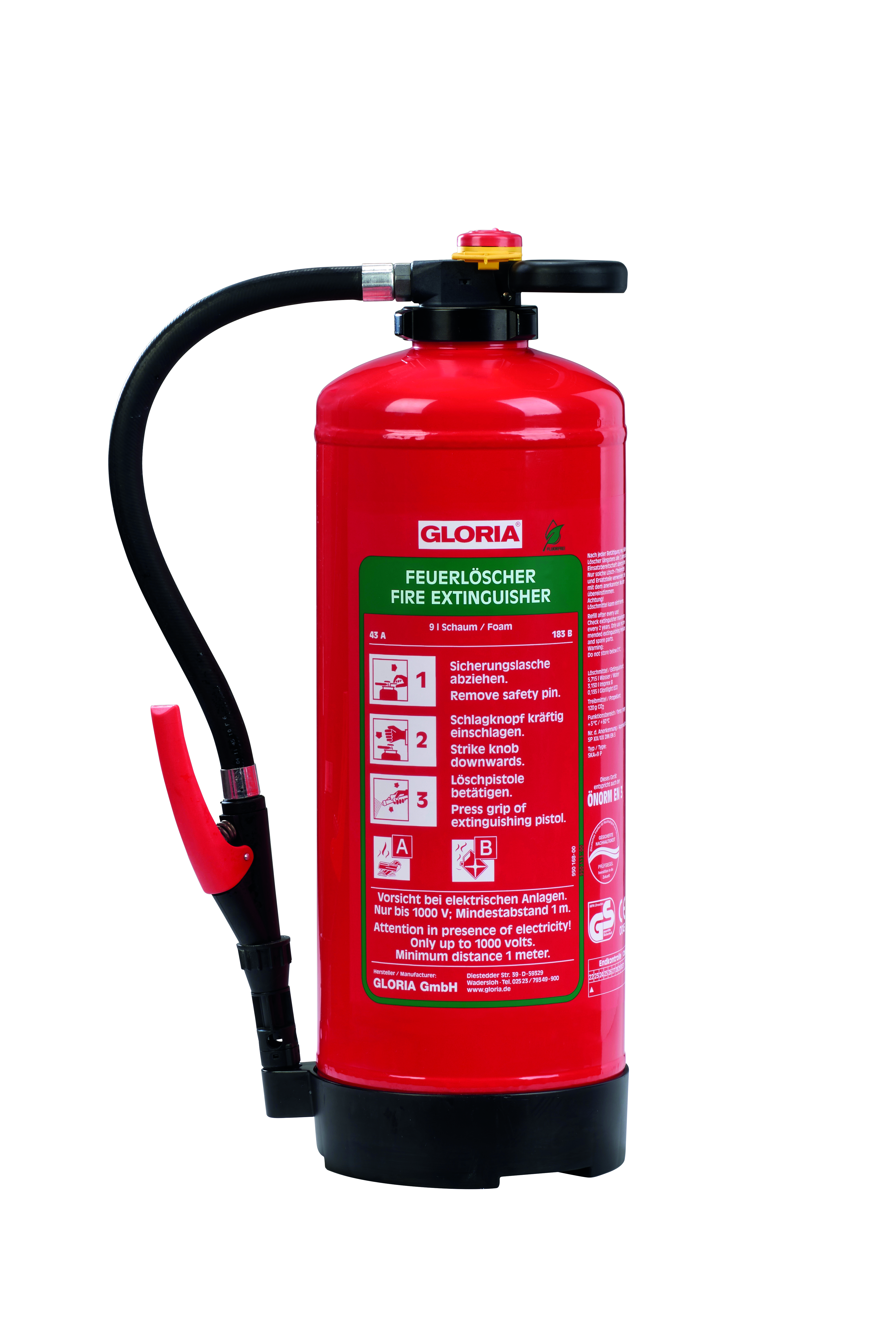 Gloria Schaum-Feuerlöscher SKA+9 PRO fluorfrei