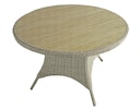 Vorschaubild Garden Pleasure Gartenmöbel Set BASTIA, Tisch Ø 100 + 4 Stühle, Polyrattan Ingwerbraun / Polywood / Kissen 100 % Polyester Anthrazit