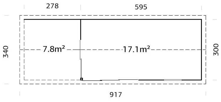 Palmako Gartenhaus Amanda 17,1 +7,8 m² Slide Plus- 44 mm