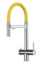 Vorschaubild Kurzversion 45CM - 3 Wege Wasserhahn Küchenarmatur, Edelstahl Massiv mit 360° schwenkbarem Auslauf, abnehmbare 2 strahl Handbrause, Hochglanz / Gelb