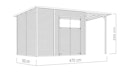 Bertilo Gartenhaus Pent Modern 4 Plus inkl. Anbaudach - 18 mm