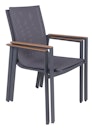 Vorschaubild Garden Pleasure Gartenmöbel Set RANA / SILEA 04, Ausziehtisch 200/260 x 100 + 8 Stapelsessel, Alu Anthrazit / Keramik Silbereiche / Kunststoffgewebe Dunkelgrau