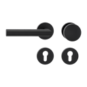 Vorschaubild GRIFFWERK Wechselgarnitur LUCIA PROF Schraubtechnik GK3 Rosetten rund Knopf R2 Graphitschwarz L