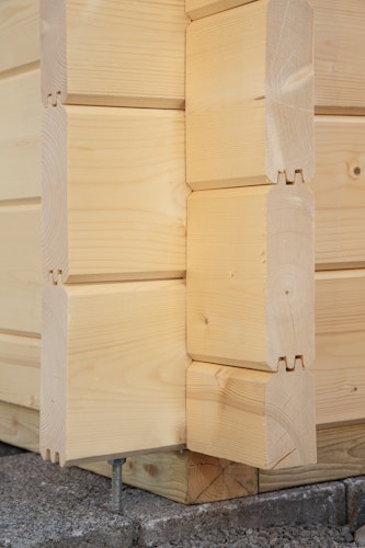 Wolff Finnhaus Gartenhaus Trondheim 70-D isolierverglast XL mit Schiebetür rechts