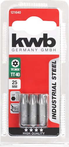 kwb 3 Bits 25mm T-Torx 40 Indus SB 121640