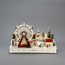 Vorschaubild Konstsmide Weihnachtsbeleuchtung LED Holzsilhouette Weihnachtsmarkt mit Riesenrad, batteriebetrieben