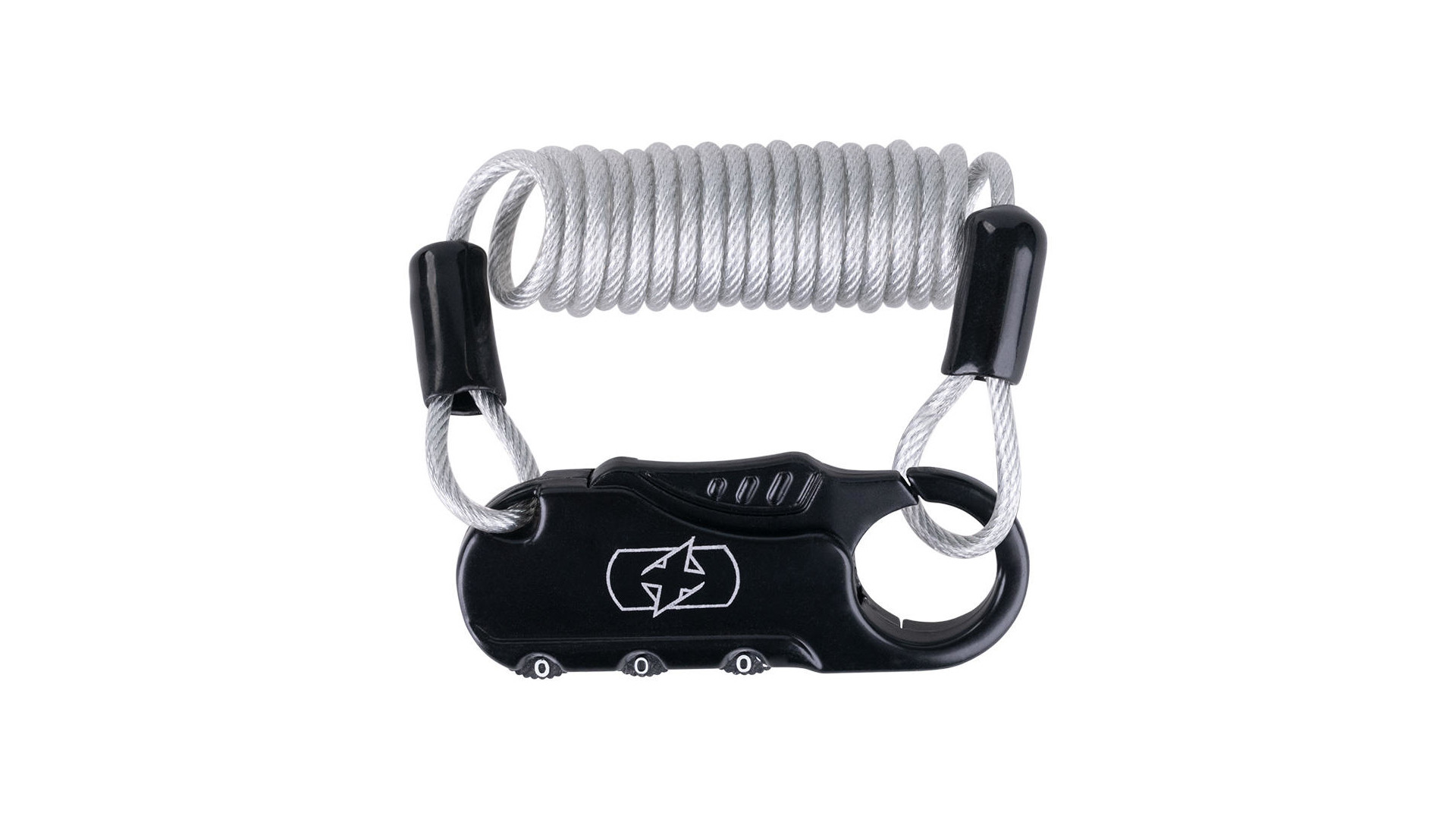 Oxford Kabelschloss schwarz / silber, Kabelschloss "Pocket Lock" 3-fach Zahlenschloss mit 2