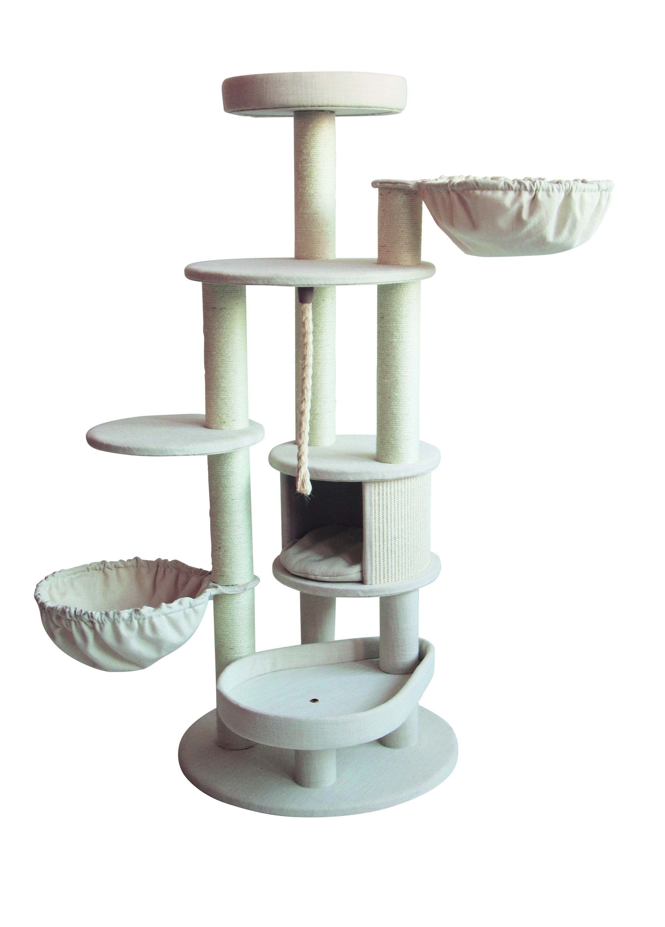 NOBBY Kratzbaum "FIDA small cream-leinenoptik 58 x 58 x 141 cm