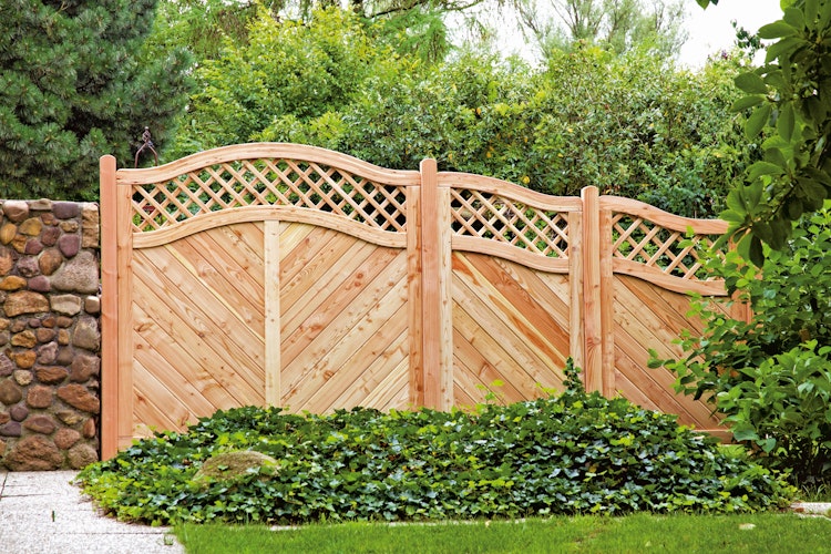 T&J SKAGEN RANK KRONE Sichtschutzzaun Lärche 1800 x 1800/1650 mm