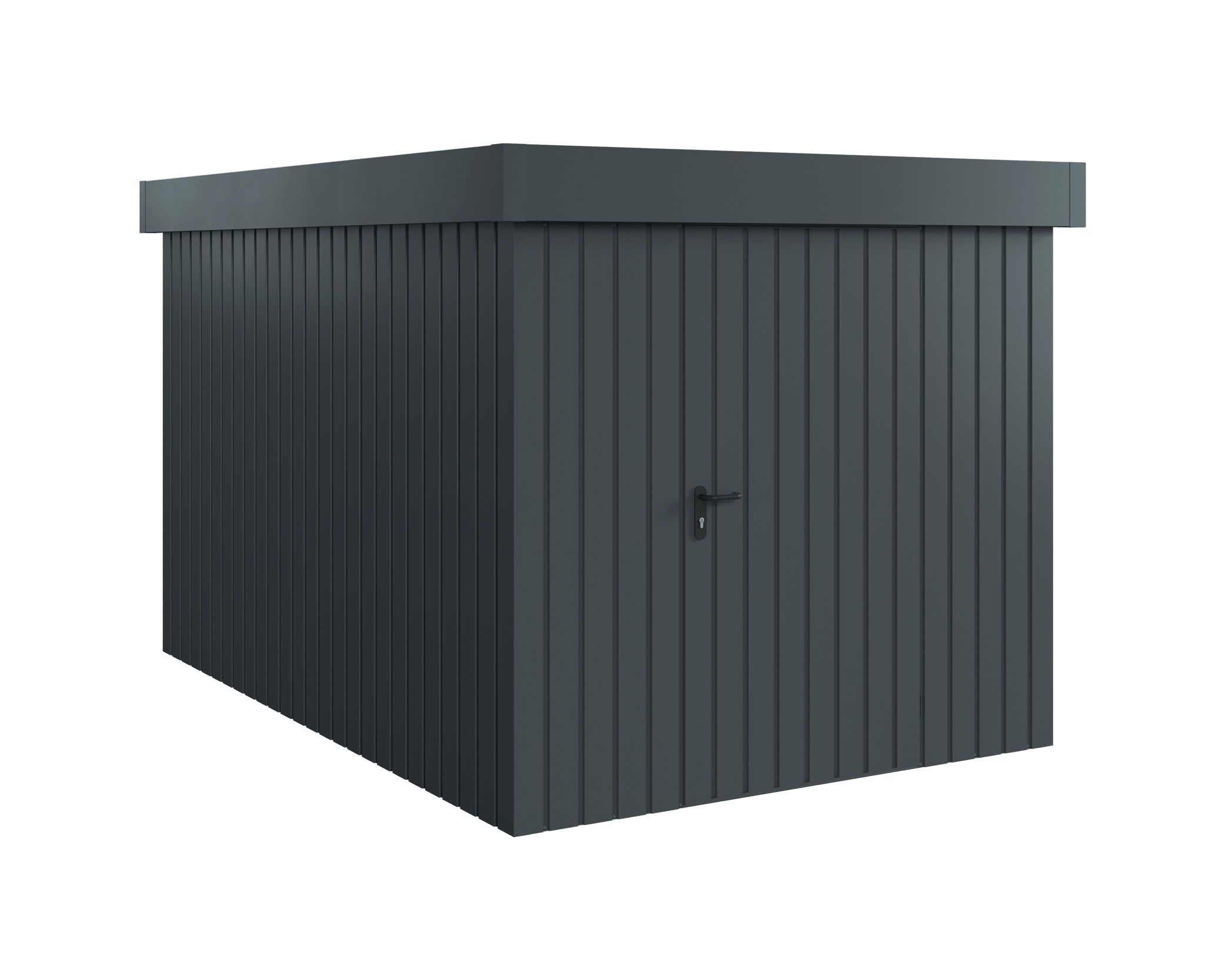 Hörmann Metall-Gerätehaus EcoStar EuroLine EFD mit Flachdach B 214 x T 310 cm (EFD 7), Motiv Modern (mit schmalen Lamell...