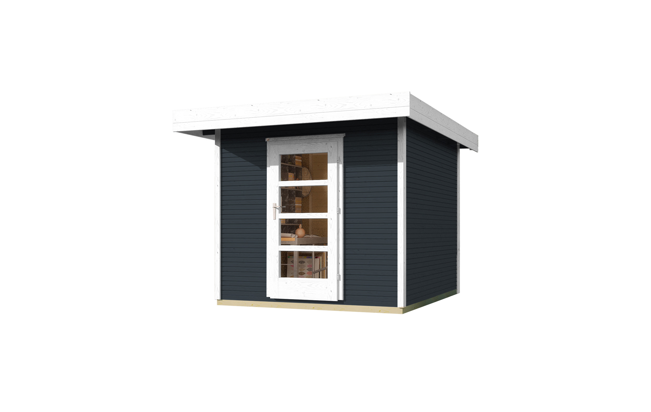 Weka Gartenhaus Designhaus wekaLine 172 mit Vordach (50 cm)-Gr. 2 (235 x 240 cm)-anthrazit - 50 % Rabatt auf Dacheindeck...