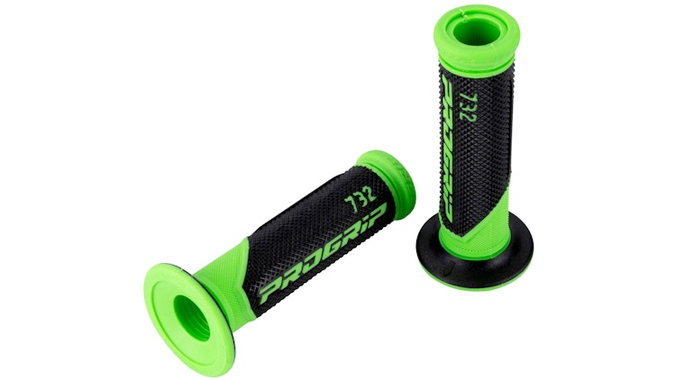 Progrip Griffgummi 732 Grün / Schwarz Fluo Geschlossen Paar Ø22/25mm Länge 125mm