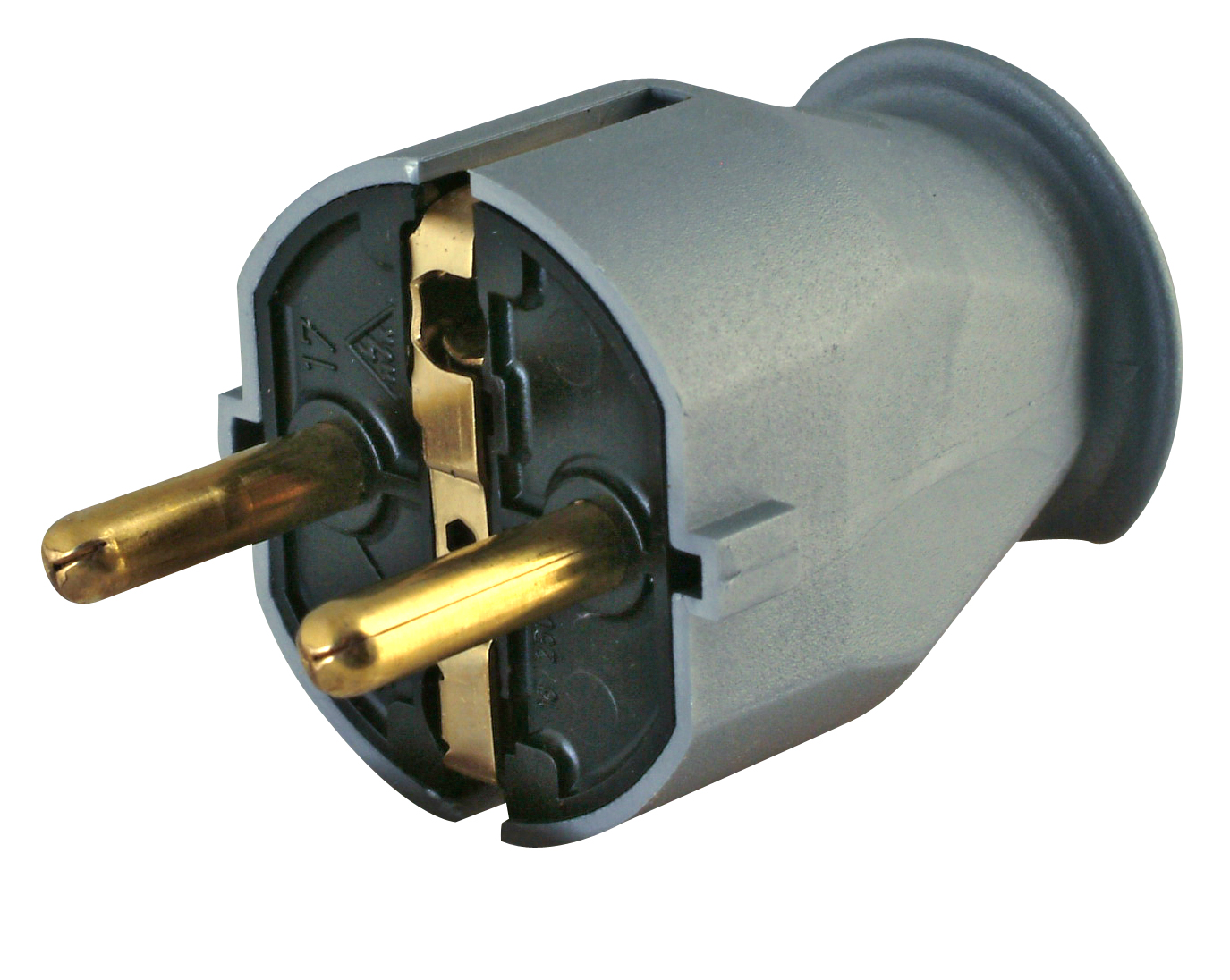 Kopp Kunststoff-Schutzkontakt-Stecker 16A silber