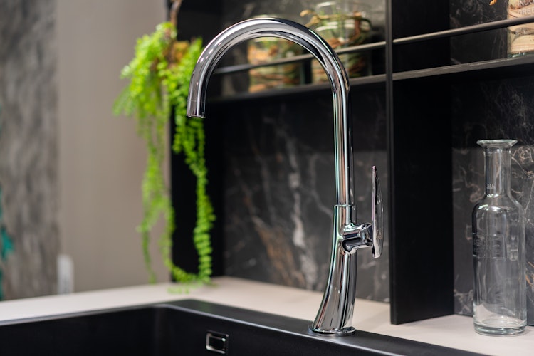 Wasserhahn Küchenarmatur, LEAF, mit 360° schwenkbarem U-Auslauf, Verchromt