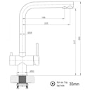 Vorschaubild 3 Wege Wasserhahn Küchenarmatur, Edelstahl Massiv mit 360° schwenkbarem L-Auslauf, Hochglanz Poliert