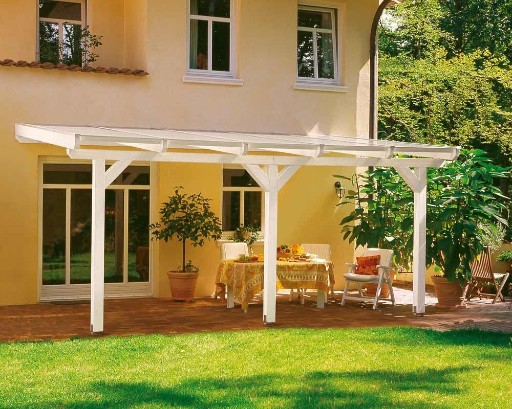 Skan Holz Terrassenüberdachung Andria mit Mittelpfosten Breite 541 cm