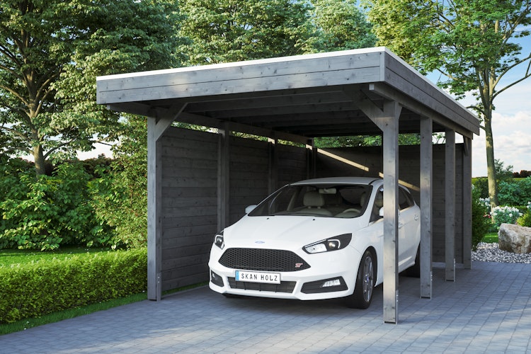 Skan Holz Carport Friesland 314x555 cm inkl. Rück- und Seitenwände Sparset 1