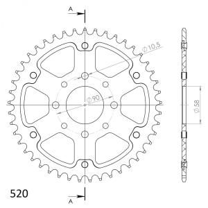 Supersprox Stealth-Kettenrad 520 44Z (Gold)