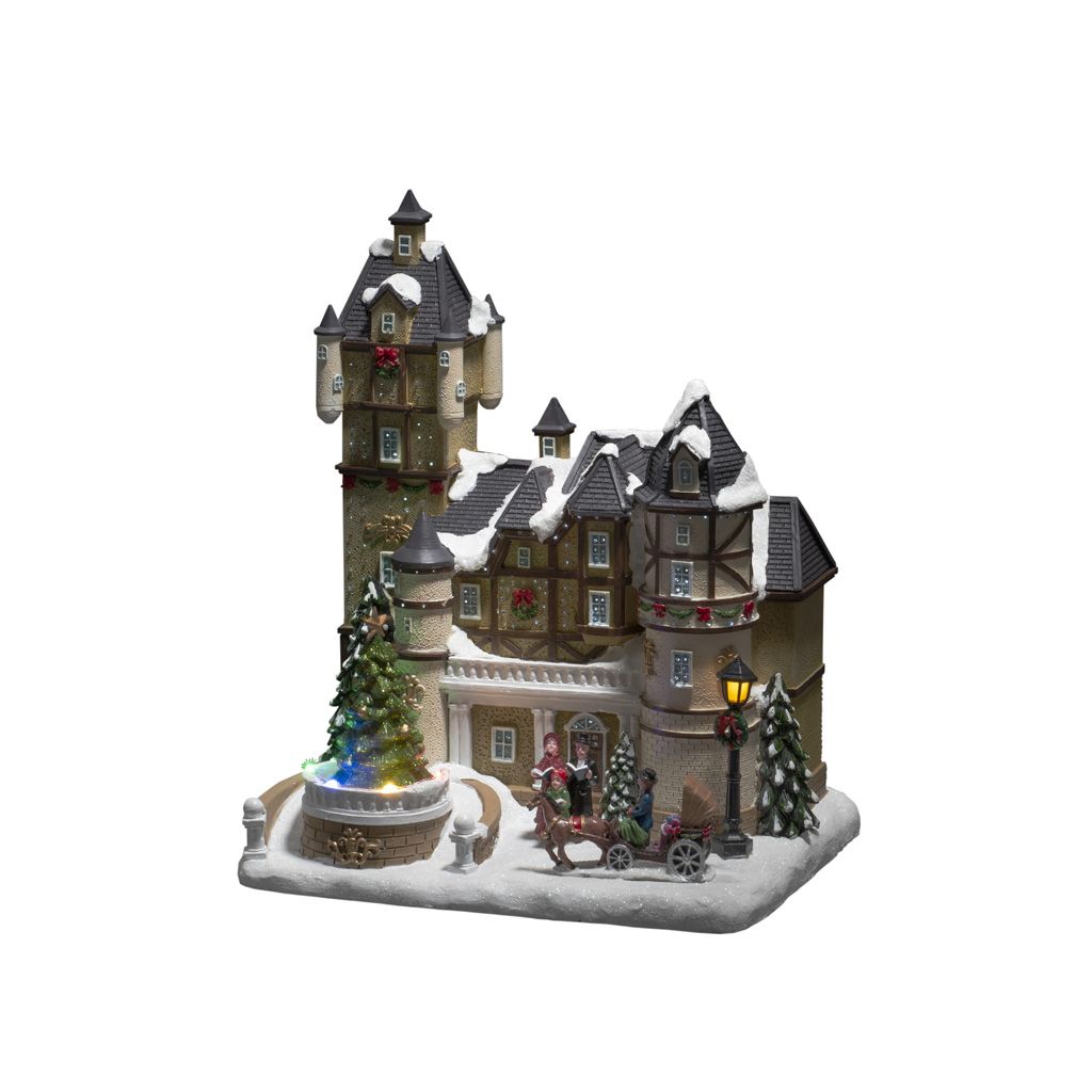 Konstsmide Weihnachtsbeleuchtung  LED Fiberoptikhaus Burgszene Trafo/Batterie