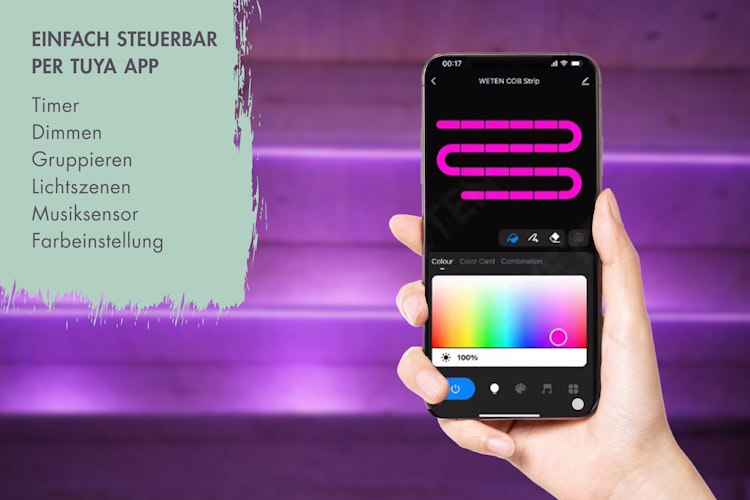 Karibu LED Outdoor Streifen Luminu, 5m mit Musiksensor
