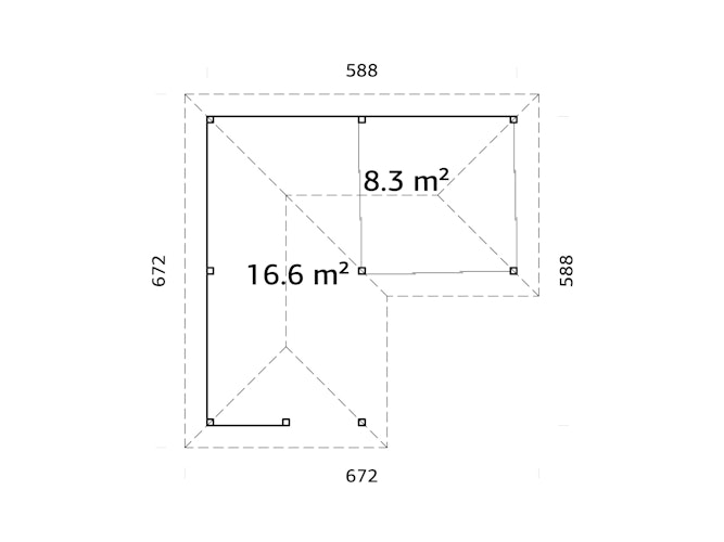 Palmako Pavillon Bianca 24,9 m² Set 510 Slide Plus mit Isolierglas-Schiebetüren