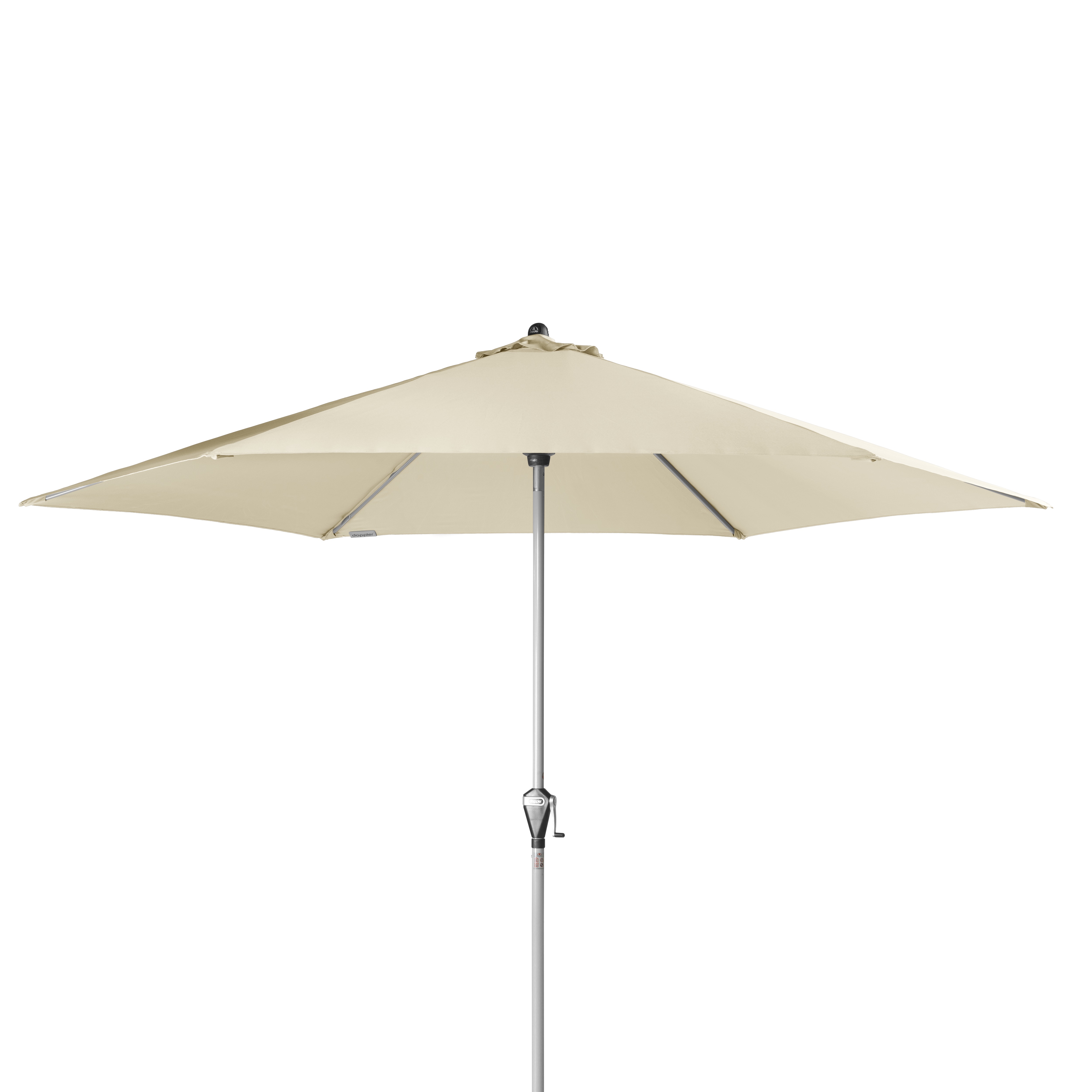 doppler Mittelmastschirm ACTIVE 320 Auto-Tilt, Aluminium Silber / Polyester 180 g/m² Natur