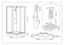 Komplettduschkabine GRAZ 1 Eckdusche, eckig, 800x800x2150 mm