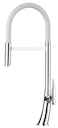 Vorschaubild Wasserhahn Küchenarmatur, LEAF, mit 360° schwenkbarem Auslauf, abnehmbare 2 strahl Handbrause, Verchromt / Weiß