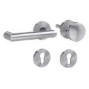 Vorschaubild Griffwerk LUCIA PROFESSIONAL Schraubtechnik FS Panik -Edelstahl matt  Rosettengarnitur -Schraubt. -Knopf R2 -WL -Stift 9mm -TS 38-50mm