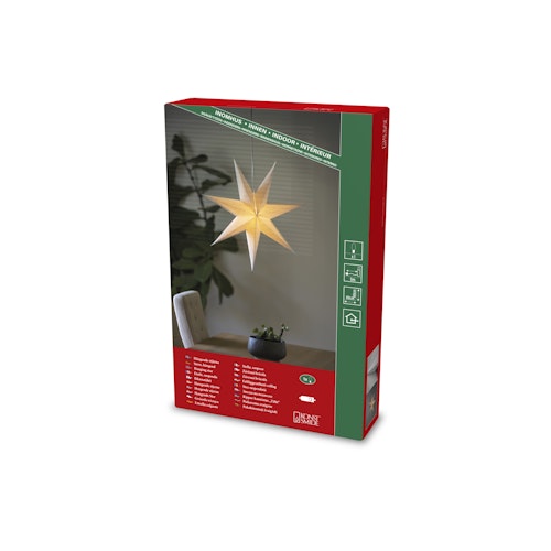 Konstsmide Weihnachtsbeleuchtung Weihnachtsstern Leinenoptik in weiß, 60 cm